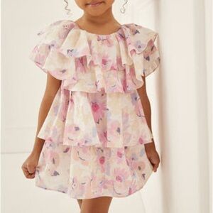 NWT Something Navy Floral Tiered Dress
Pastel/Multi Girls 6
